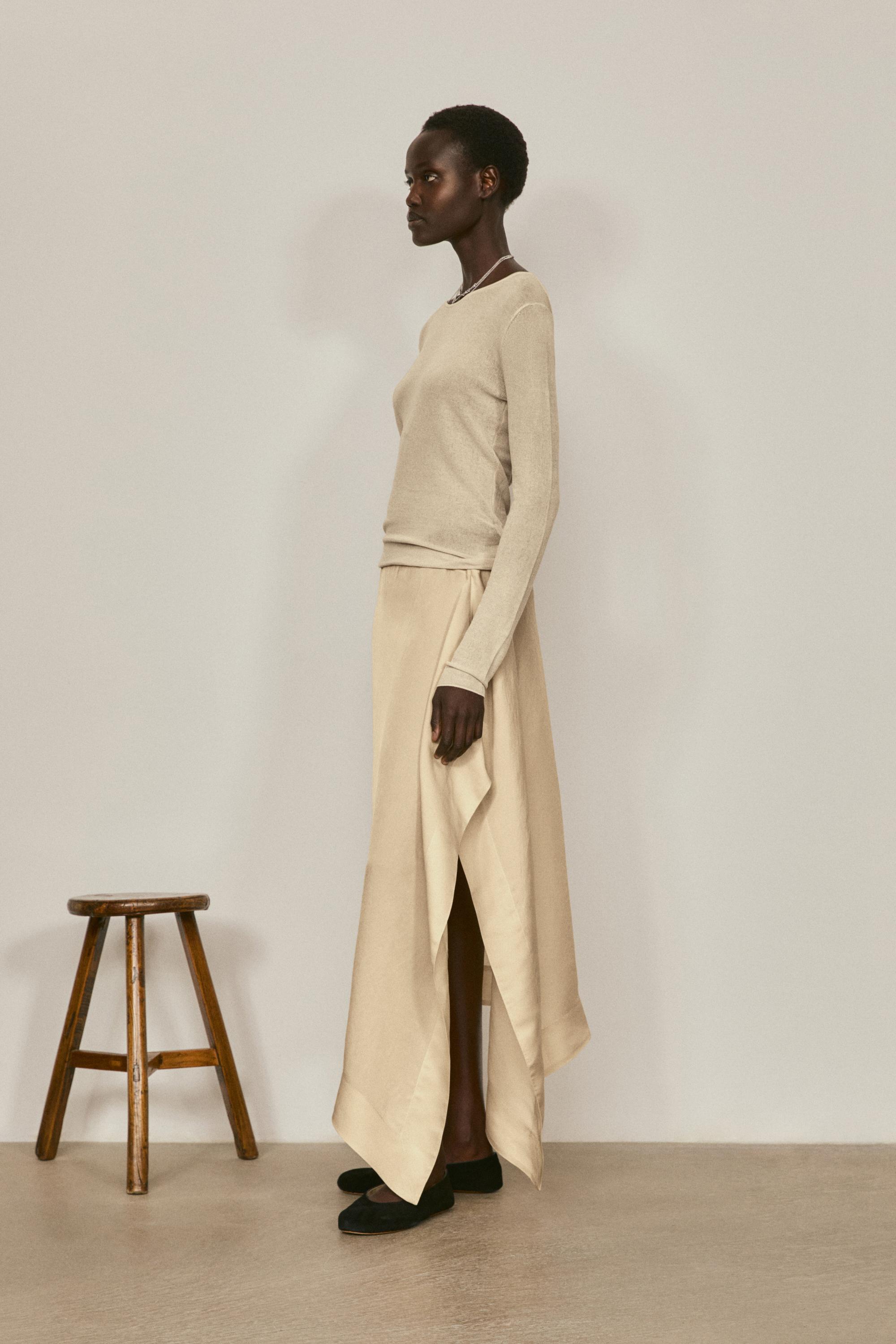 Flowing midi pareo skirt